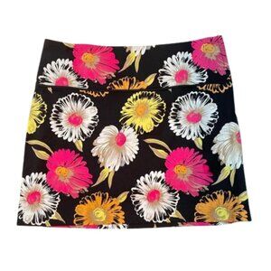 H&M Vintage Y2K Black Floral Print Mini Skirt Size 6